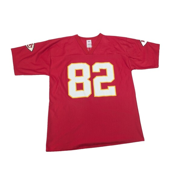 Dante Hall Kansas City Chiefs #82 Vintage Distressed Red NFL Jersey Size Large - Picture 1 of 13